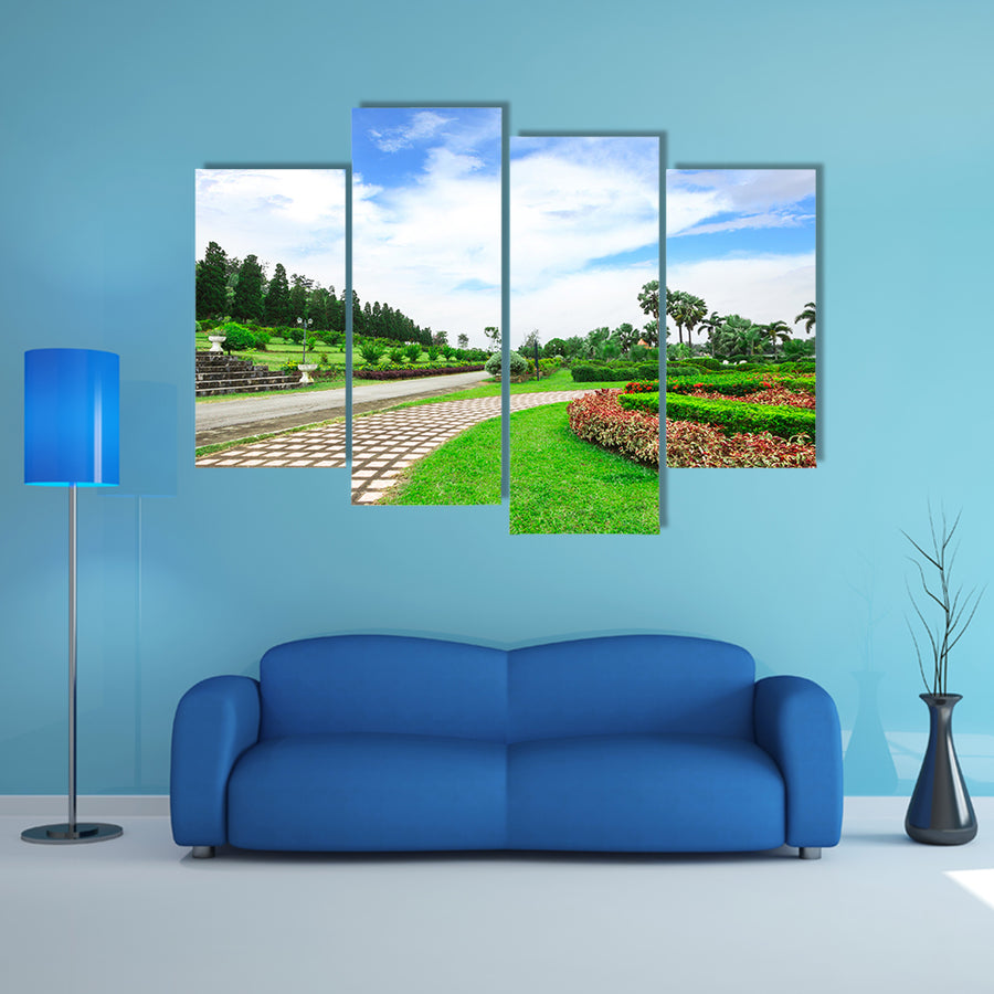 Garden Flowers In Chiang Rai, Thailand Multi Panel Canvas Wall Art
