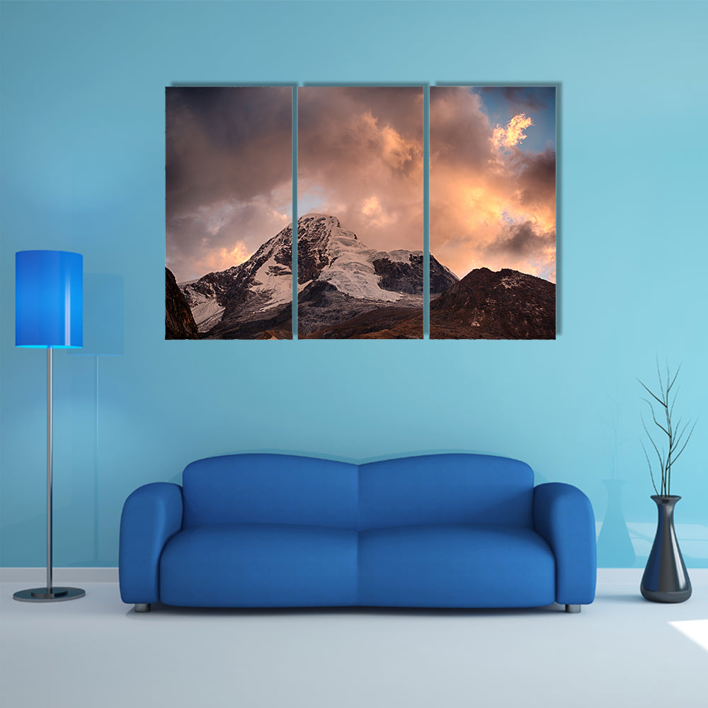 Mountain of the Santa Cruz Trek, Cordillera Blanca, Peru South America Multi Panel Canvas Wall Art