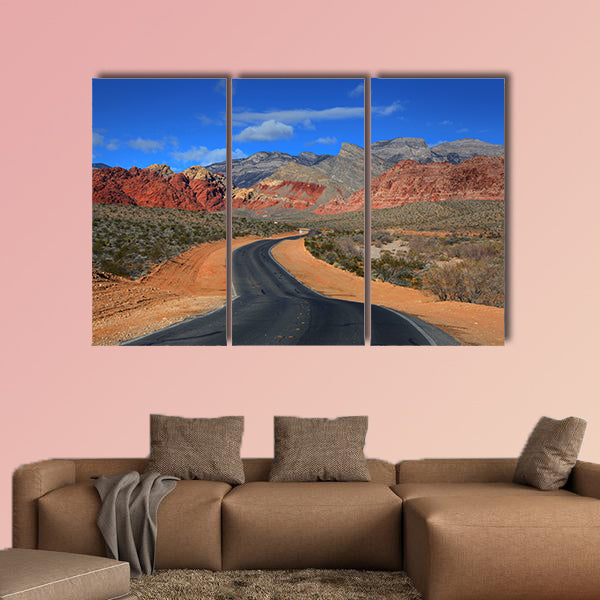 Road to Red rock canyon Multi panel canvas wall art