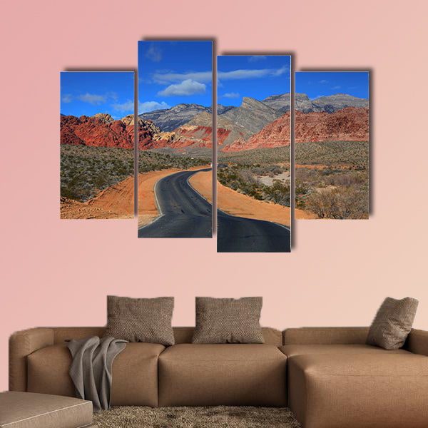 Road to Red rock canyon Multi panel canvas wall art