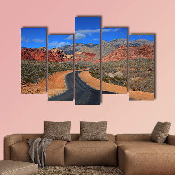 Road to Red rock canyon Multi panel canvas wall art