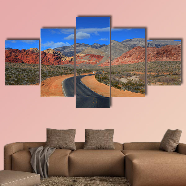 Road to Red rock canyon Multi panel canvas wall art