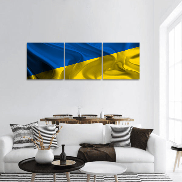 Flag of Ukraine panoramic canvas wall art