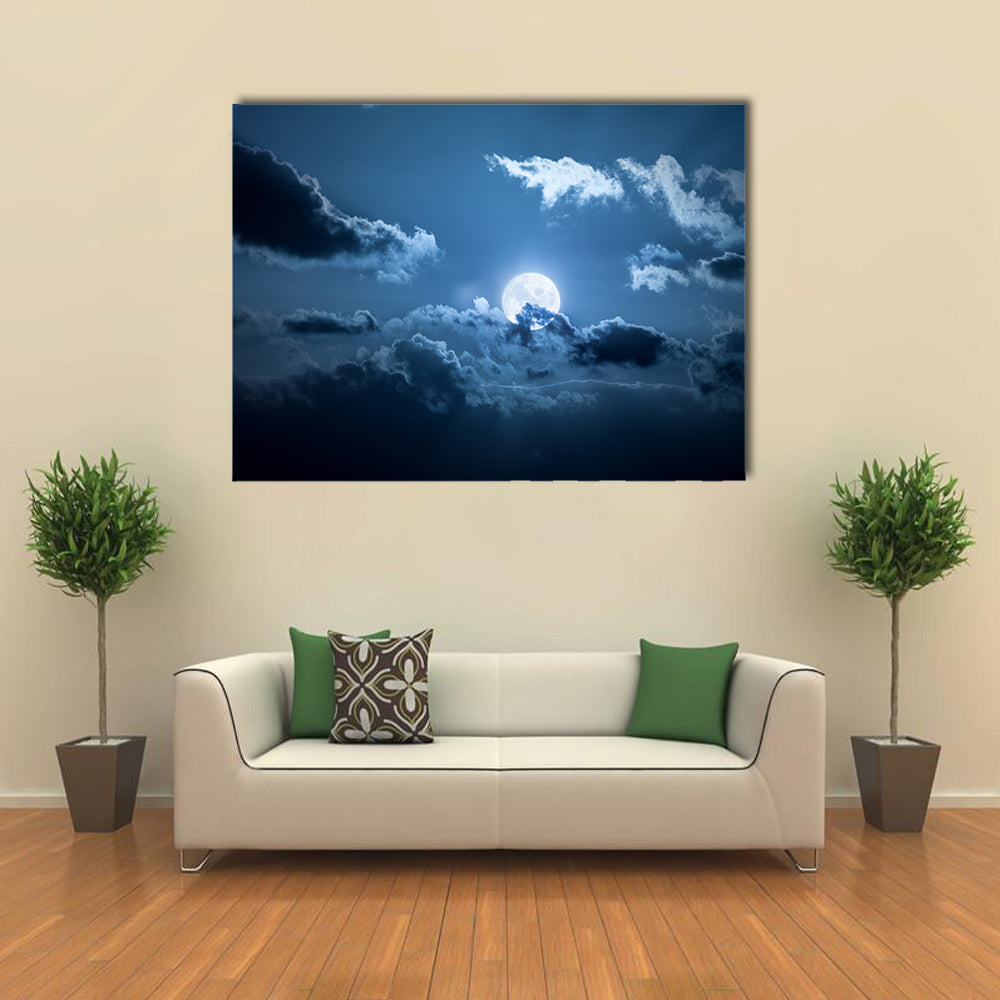 Full Moon Night Multi Panel Canvas Wall Art