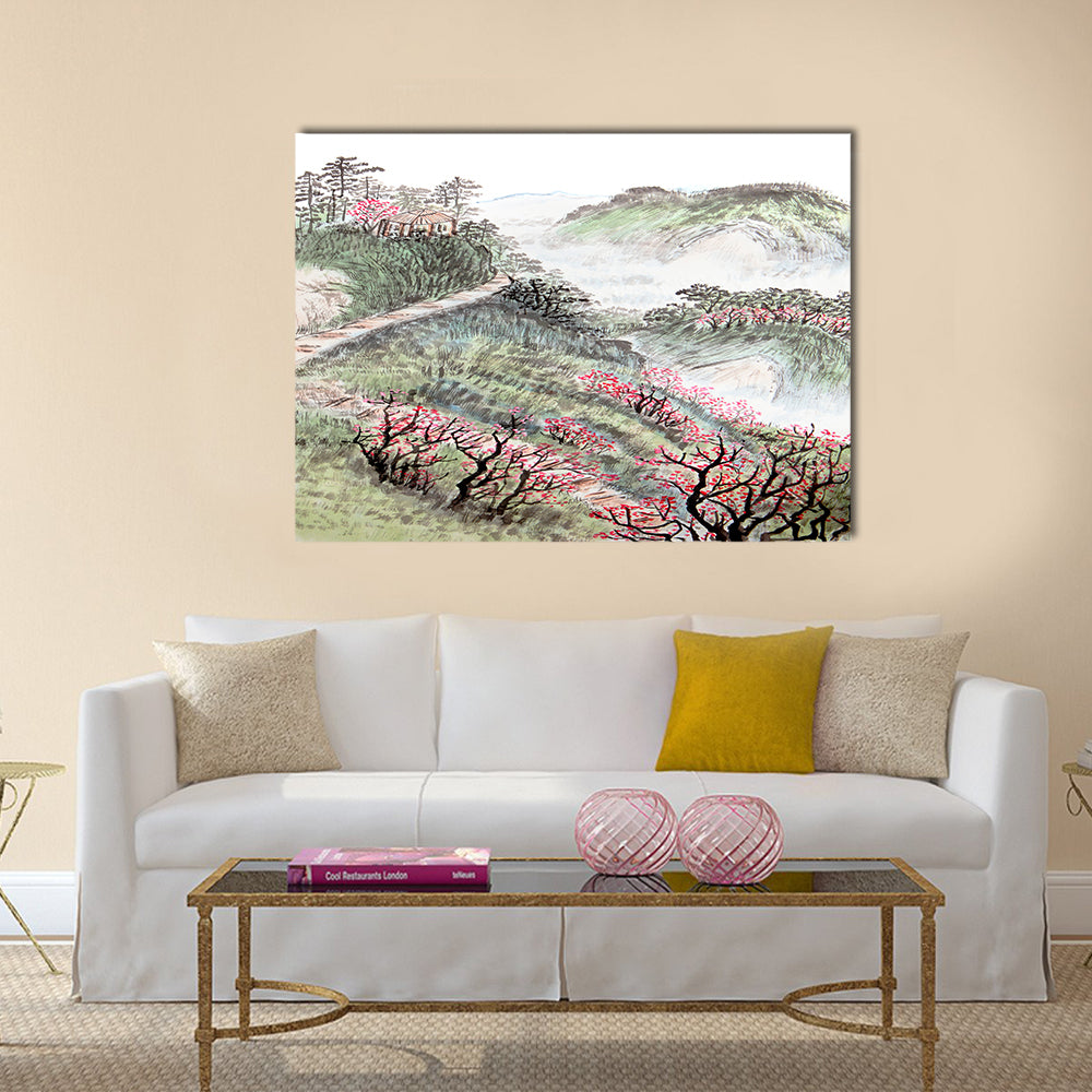 Traditional Chinese painting , landscape Multi panel canvas wall art