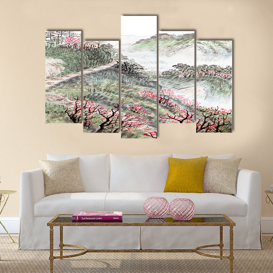 Traditional Chinese painting , landscape Multi panel canvas wall art
