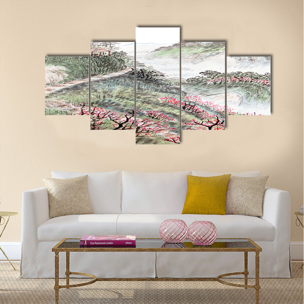 Traditional Chinese painting , landscape Multi panel canvas wall art