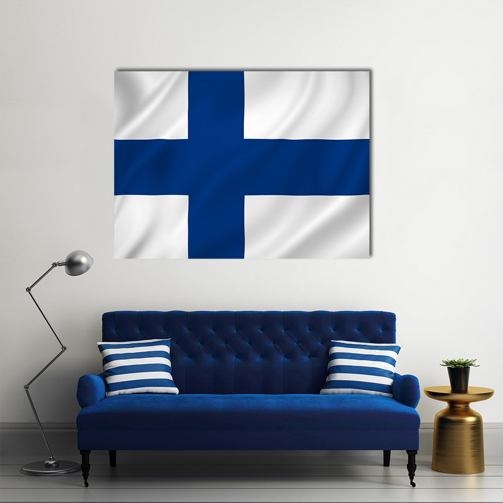Finland national flag background texture Multi Panel Canvas Wall Art