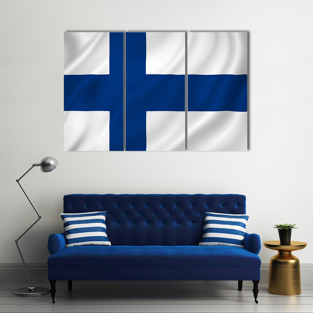 Finland national flag background texture Multi Panel Canvas Wall Art