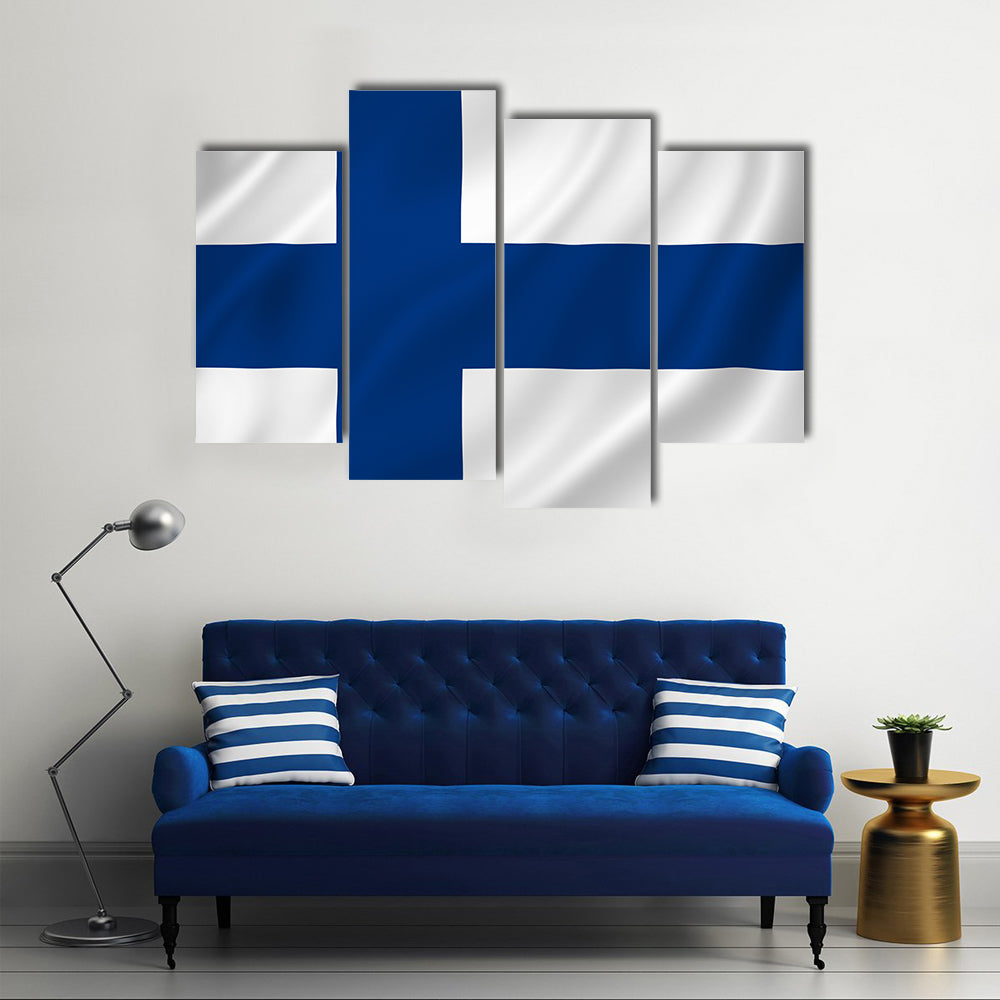 Finland national flag background texture Multi Panel Canvas Wall Art