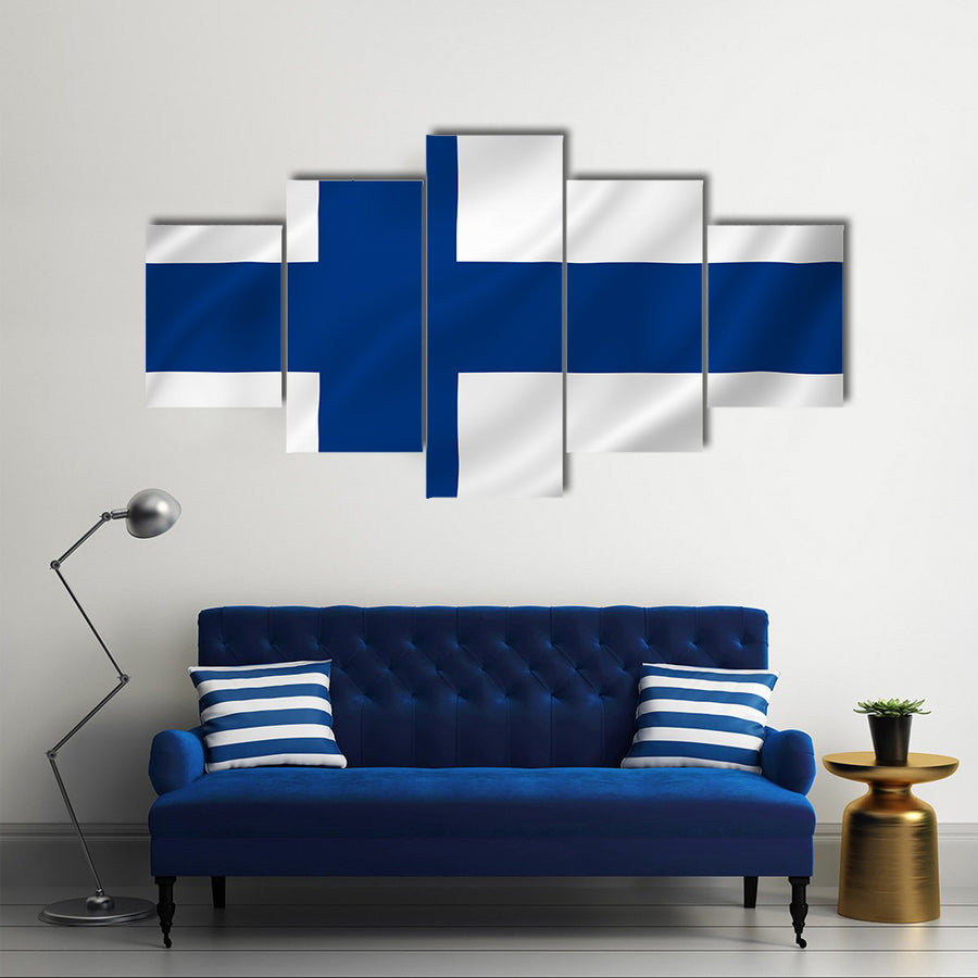 Finland national flag background texture Multi Panel Canvas Wall Art