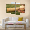 Baseball & Bat on the Field Multi panel canvas wall art