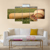 Baseball & Bat on the Field Multi panel canvas wall art