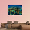 Highly detailed Earth, illuminated by moonlight multi panel canvas wall art