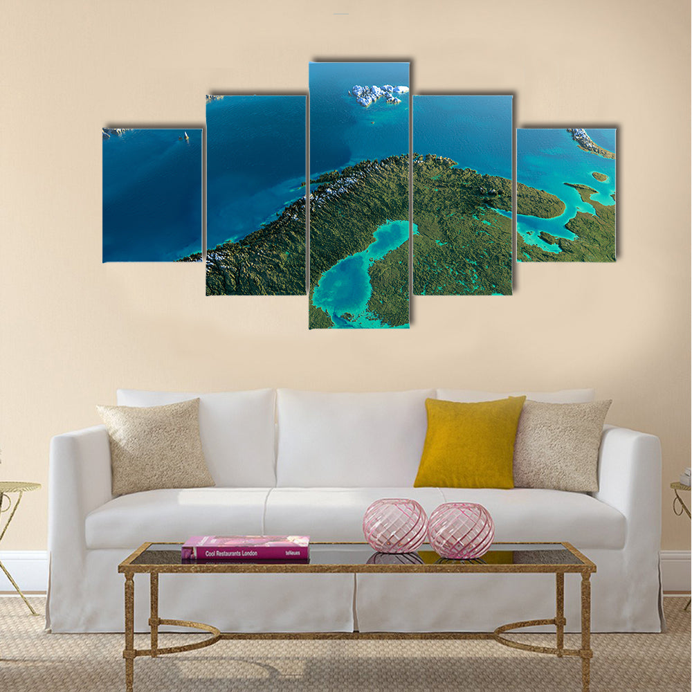 Planet Earth Exaggerated precise Sweden multi panel canvas wall art