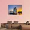 Beautiful famous Belem tower in Lisbon, Portugal multi panel canvas wall art