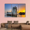 Beautiful famous Belem tower in Lisbon, Portugal multi panel canvas wall art