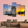 Beautiful famous Belem tower in Lisbon, Portugal multi panel canvas wall art