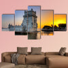 Beautiful famous Belem tower in Lisbon, Portugal multi panel canvas wall art