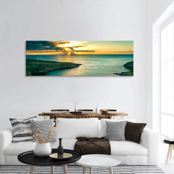 Sunrise over Hanauma Bay on Oahu, Hawaii Panoramic Canvas Wall Art