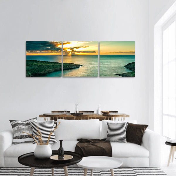 Sunrise over Hanauma Bay on Oahu, Hawaii Panoramic Canvas Wall Art