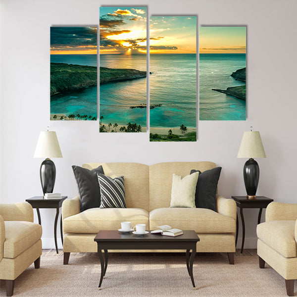 Sunrise over Hanauma Bay Multi panel canvas wall art