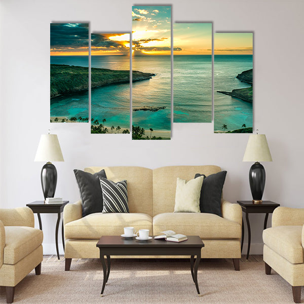 Sunrise over Hanauma Bay Multi panel canvas wall art