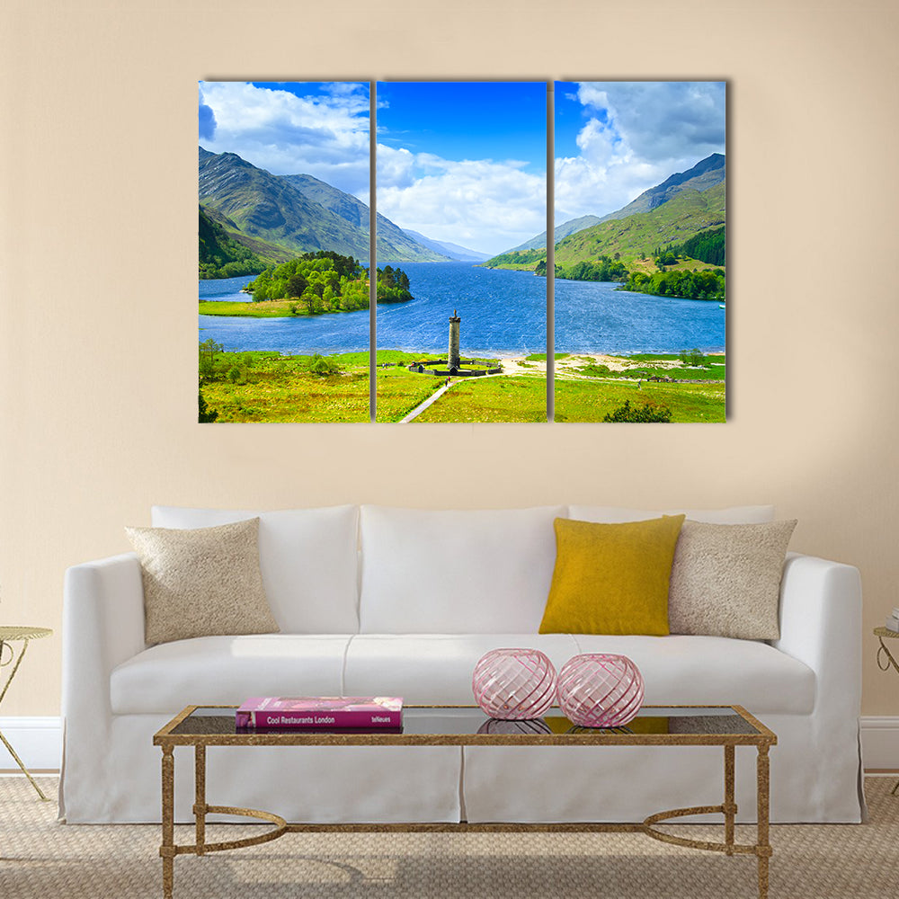 The Glenfinnam monument of the Scotland in the UK multi panel canvas wall art