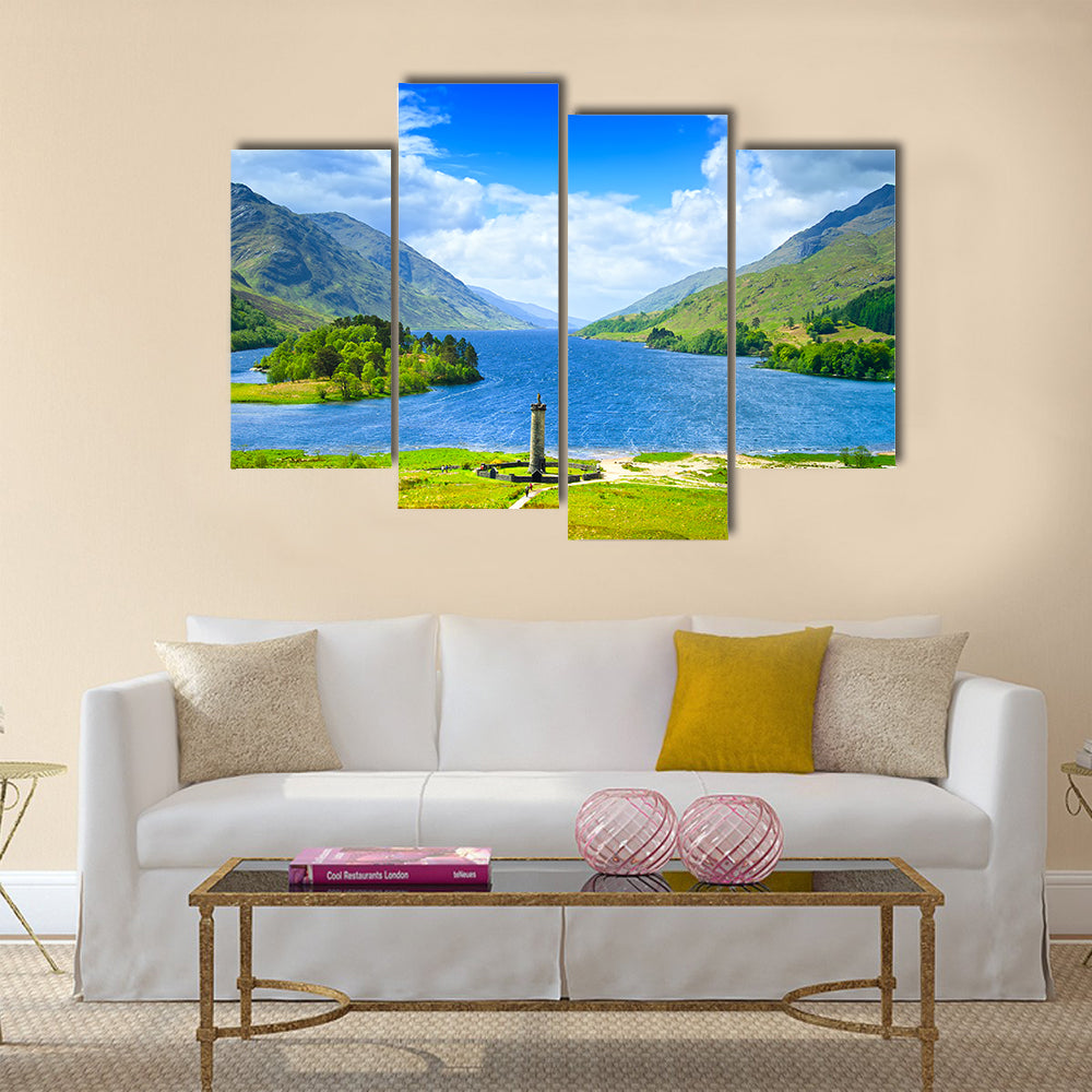 The Glenfinnam monument of the Scotland in the UK multi panel canvas wall art