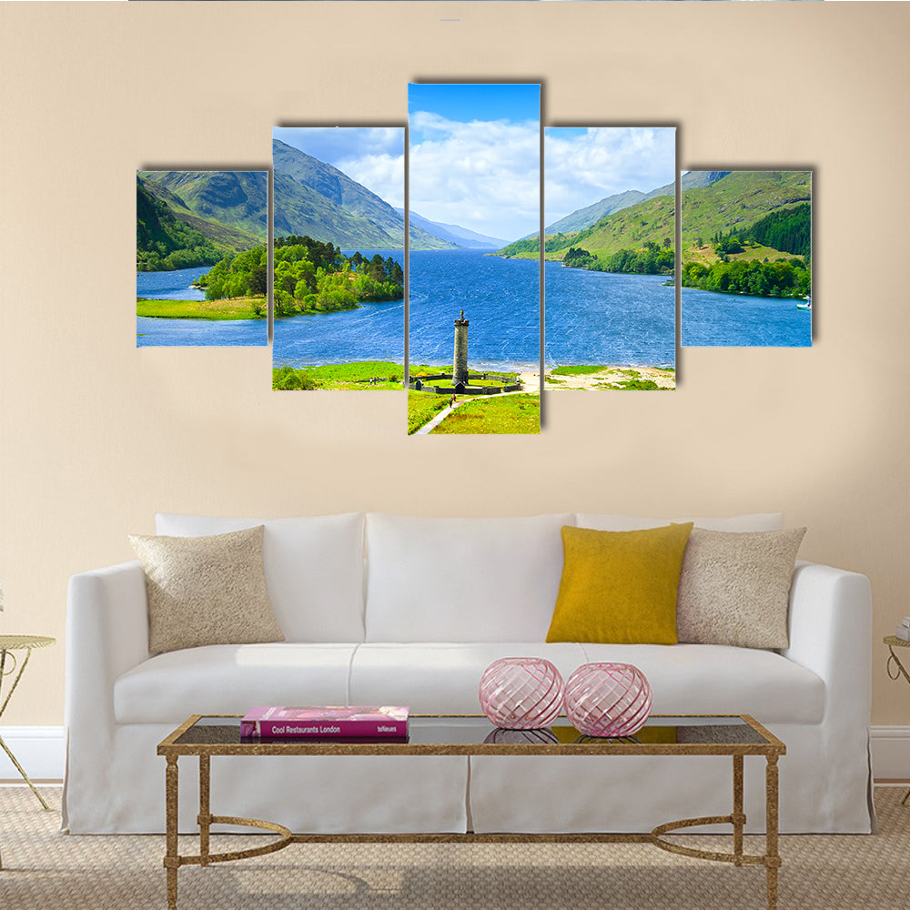 The Glenfinnam monument of the Scotland in the UK multi panel canvas wall art