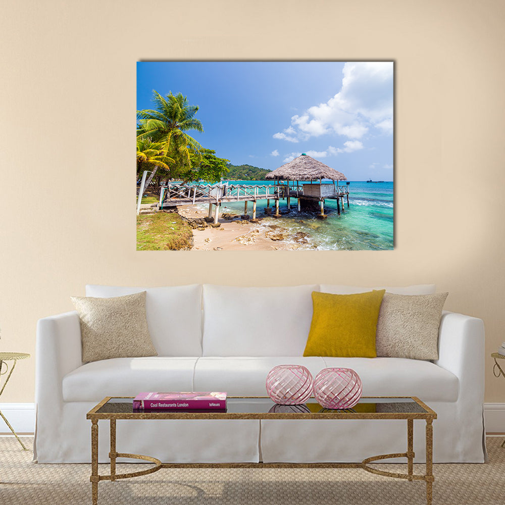 A Small Warf In The Carribean Island In Columbia,Multi Panel Canvas Wall Art