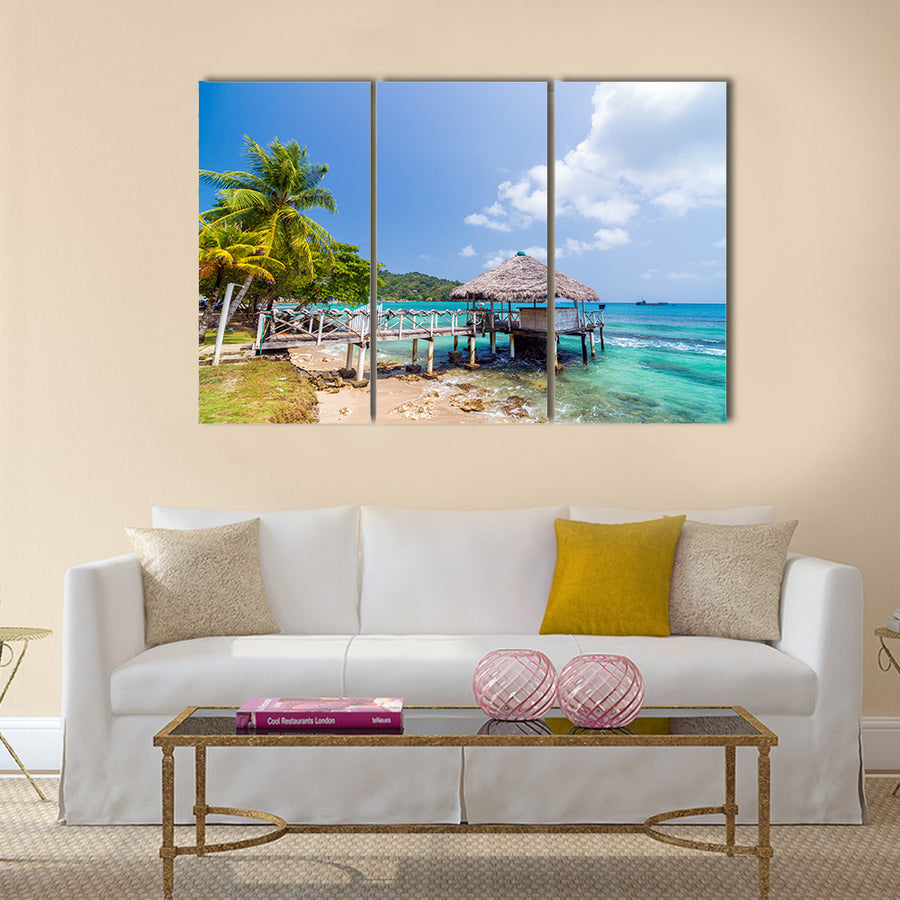 A Small Warf In The Carribean Island In Columbia,Multi Panel Canvas Wall Art