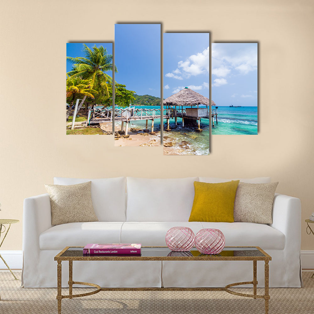 A Small Warf In The Carribean Island In Columbia,Multi Panel Canvas Wall Art