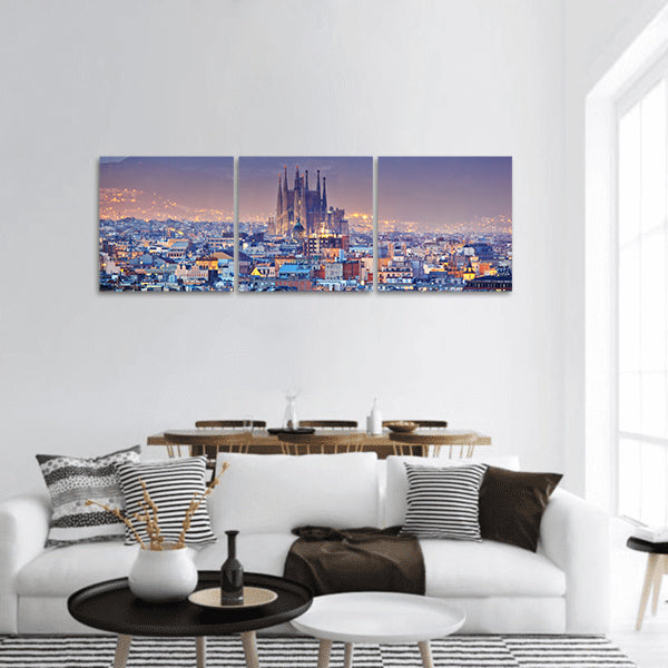 Beautiful seen of Barcelona panoramic canvas wall art
