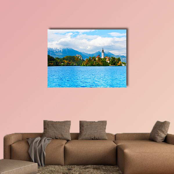 Church on the small island in the middle of the Bled Lake in the Slovenia wall art