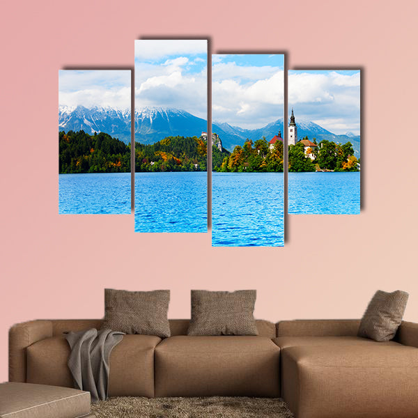 Church on the small island in the middle of the Bled Lake in the Slovenia wall art