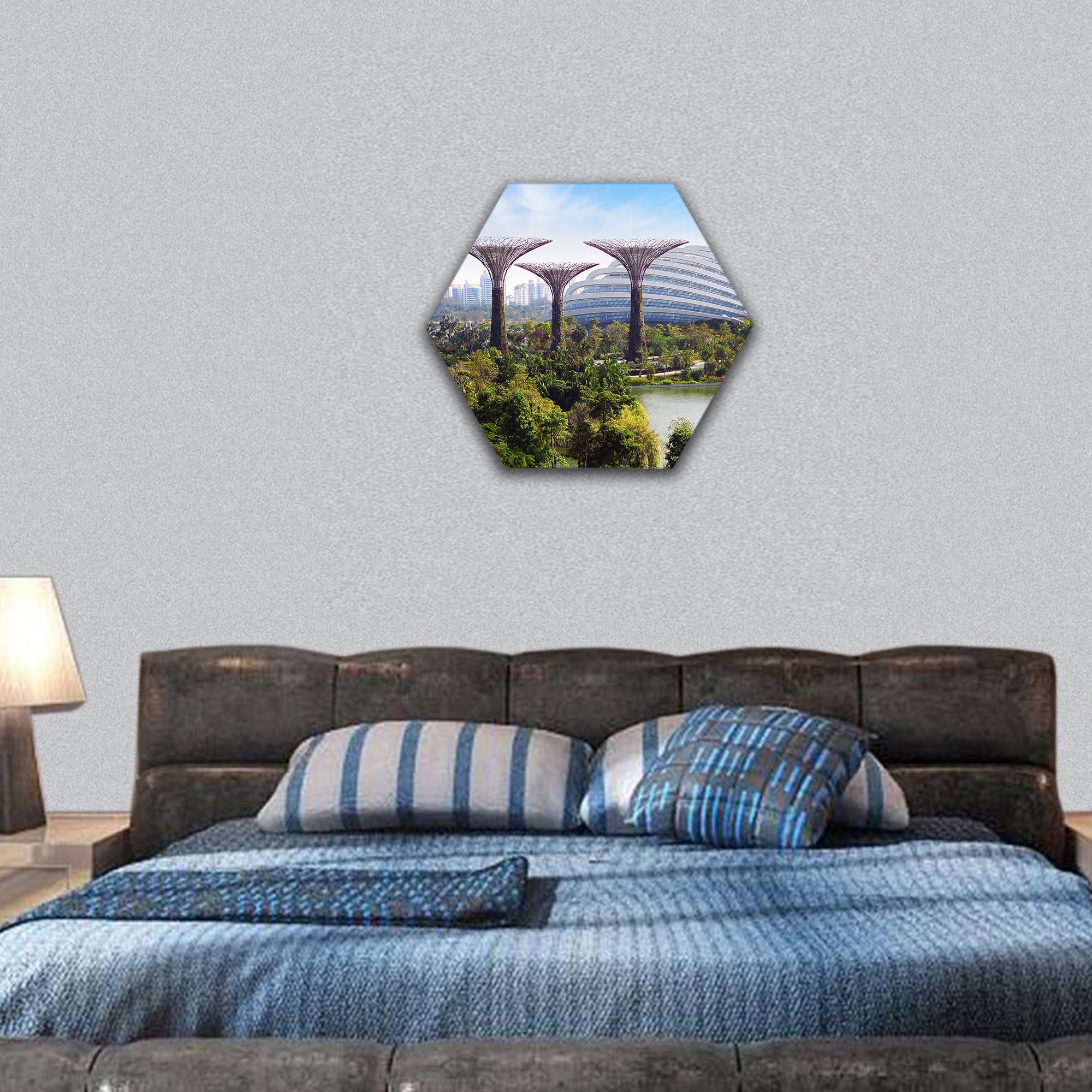 Super tree Grove at Gardens by the Bay hexagonal canvas wall art