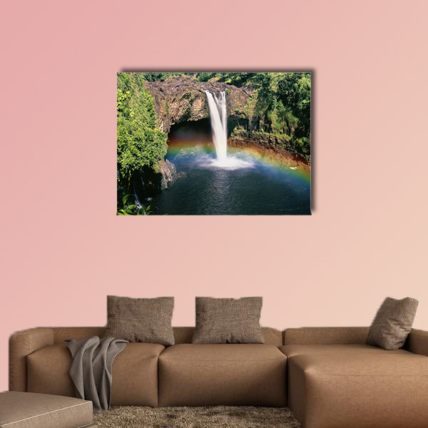 Hawaii Rainbow Falls Multi panel canvas wall art