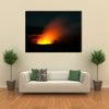 Smoking Crater of Halemaumau Kilauea Volcano in Hawaii Volcanoes National Park on Big Island at night multi panel canvas wall art