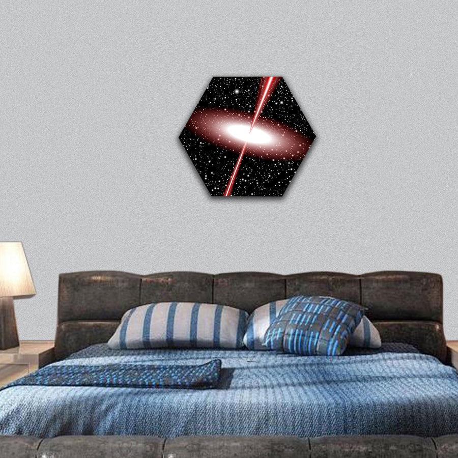 Quasar red vector hexagonal canvas wall art