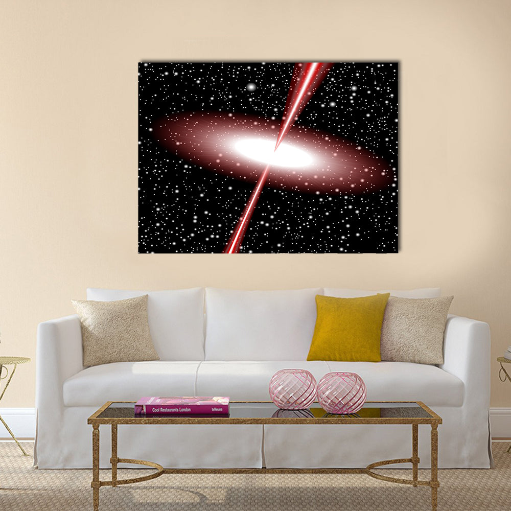 Quasar red vector Multi Panel Canvas Wall Art