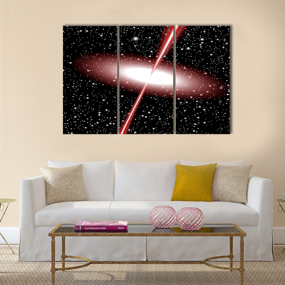 Quasar red vector Multi Panel Canvas Wall Art