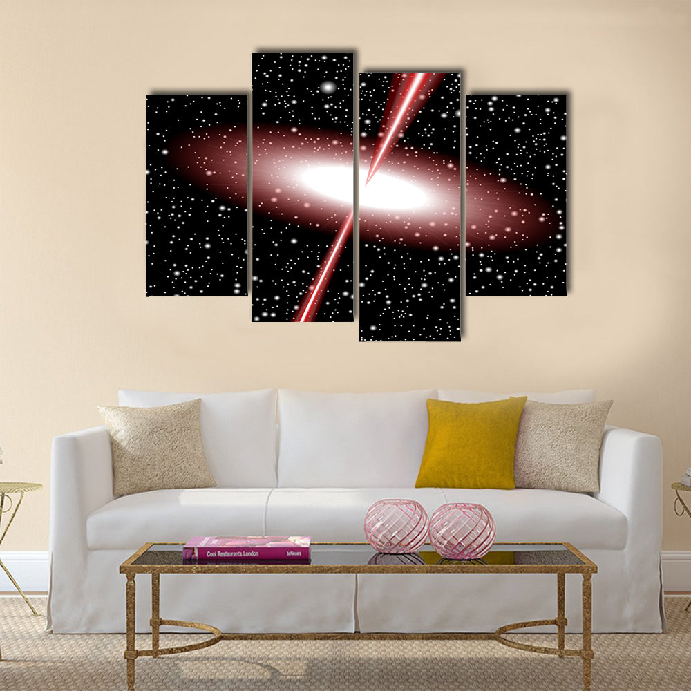 Quasar red vector Multi Panel Canvas Wall Art