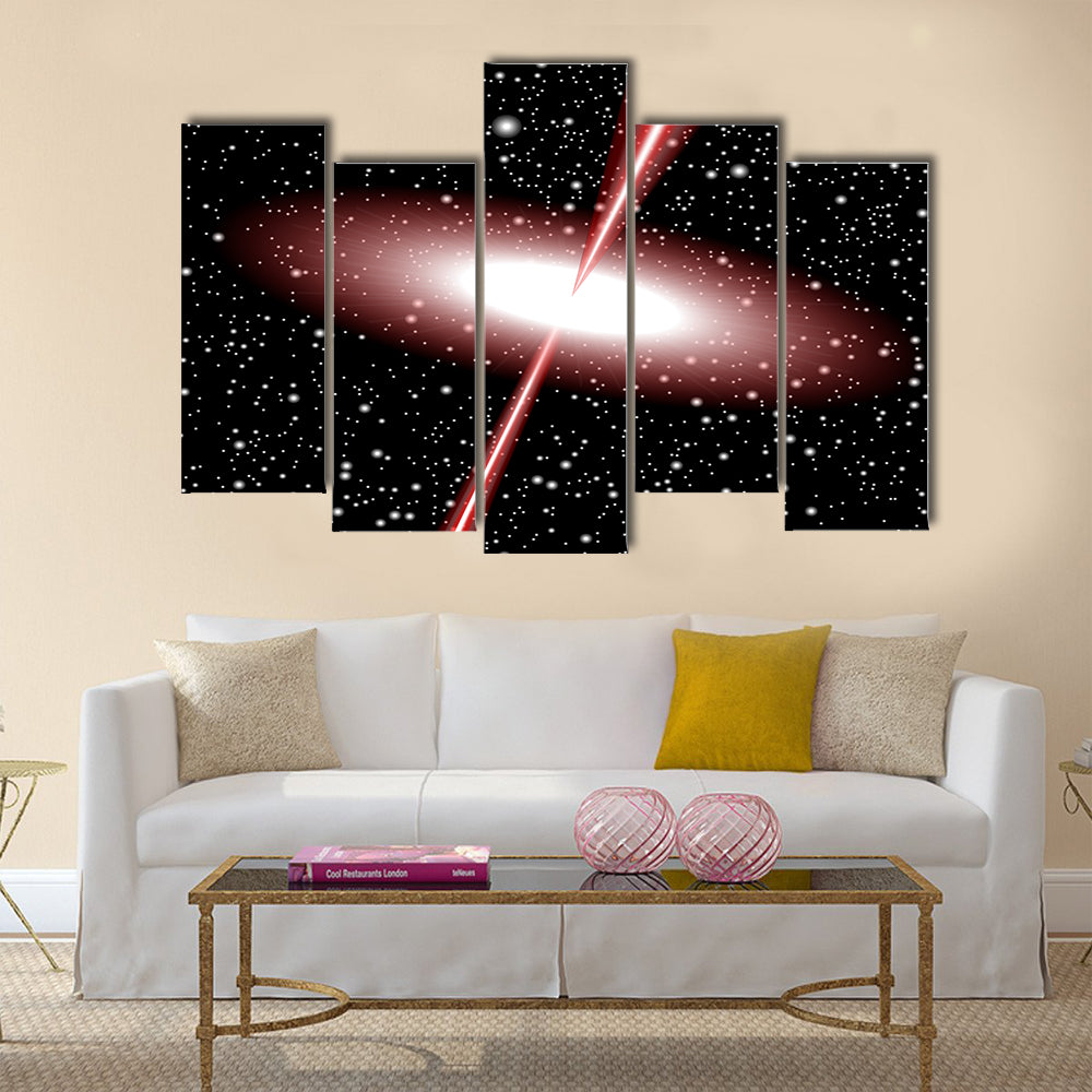Quasar red vector Multi Panel Canvas Wall Art