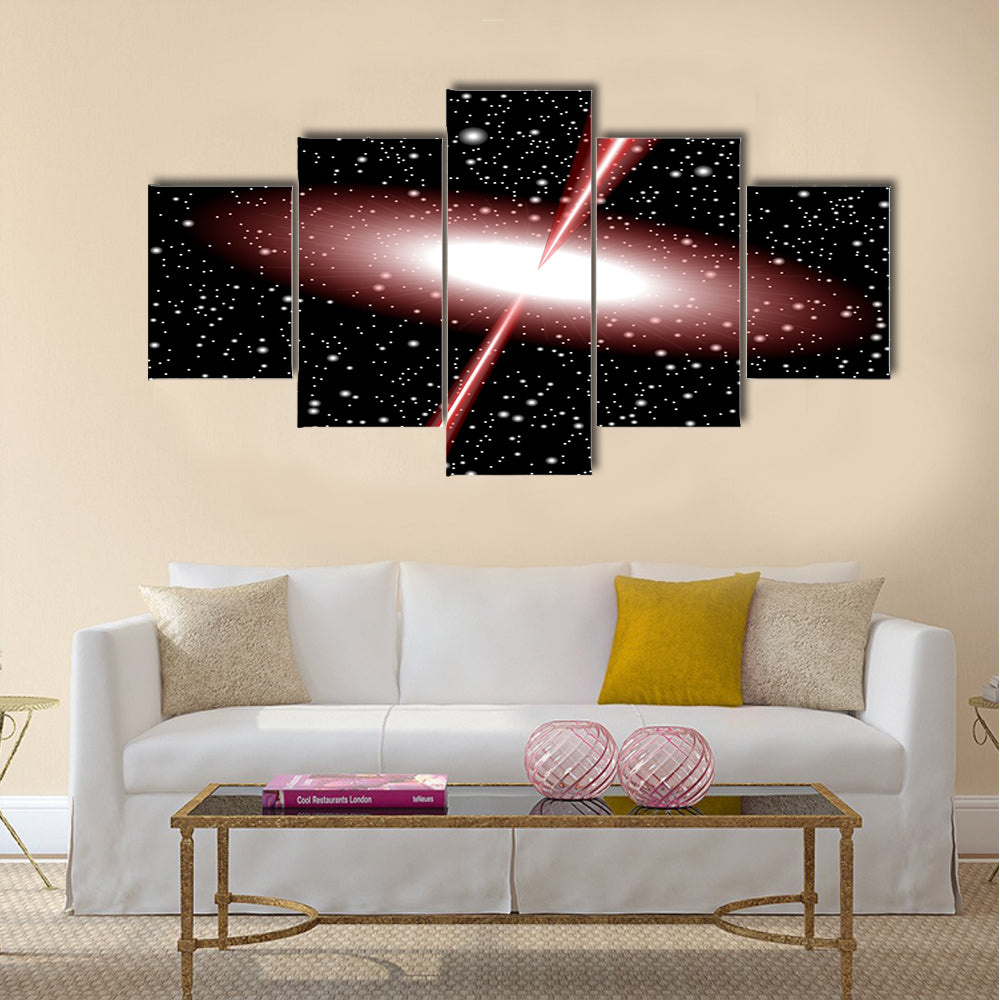 Quasar red vector Multi Panel Canvas Wall Art