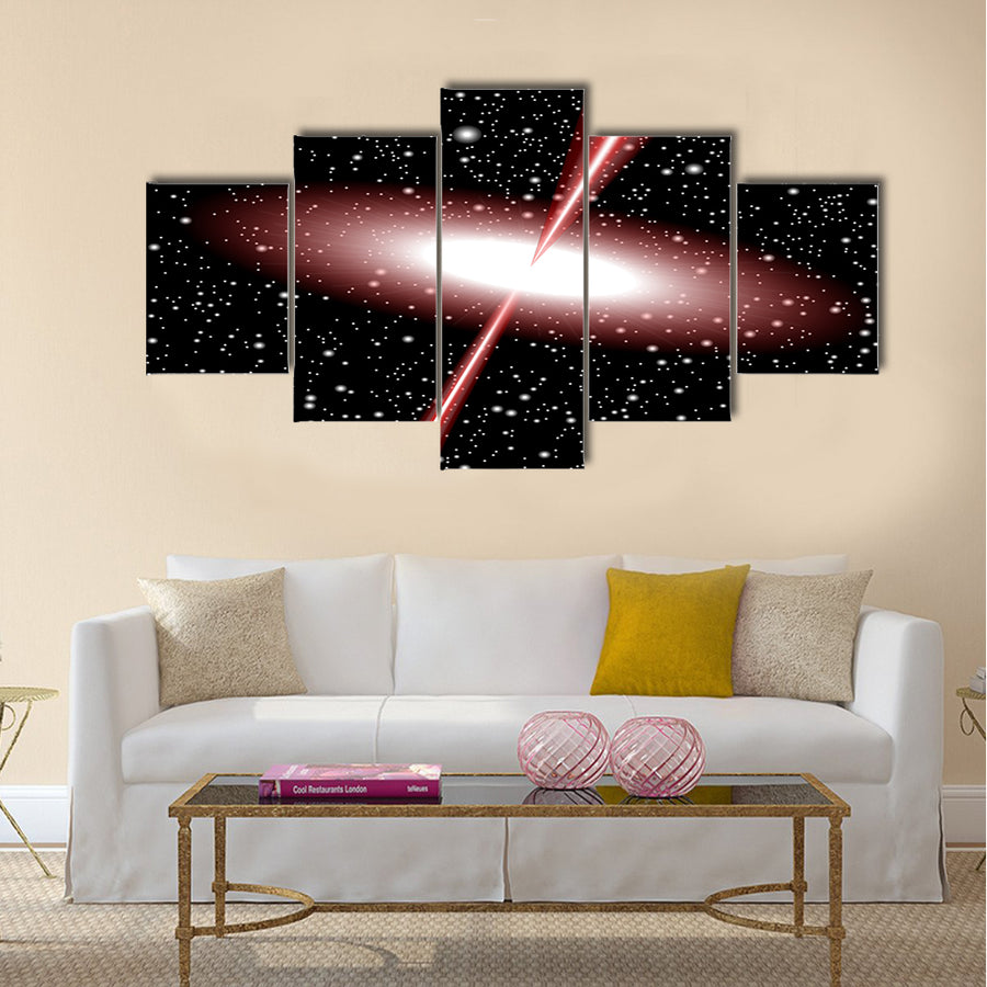 Quasar red vector Multi Panel Canvas Wall Art