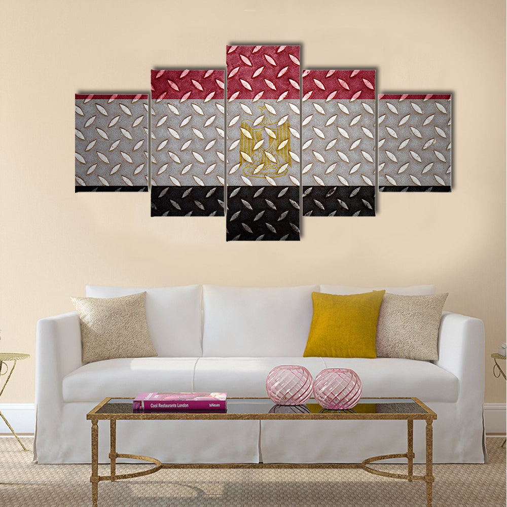 Egypt Flag Seamless steel diamond plate Multi panel canvas wall art
