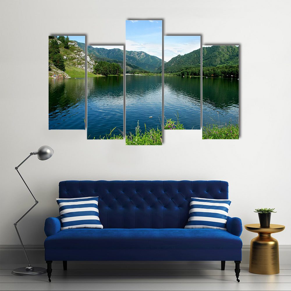 Mountain lake, Altai, Russia multi panel canvas wall art