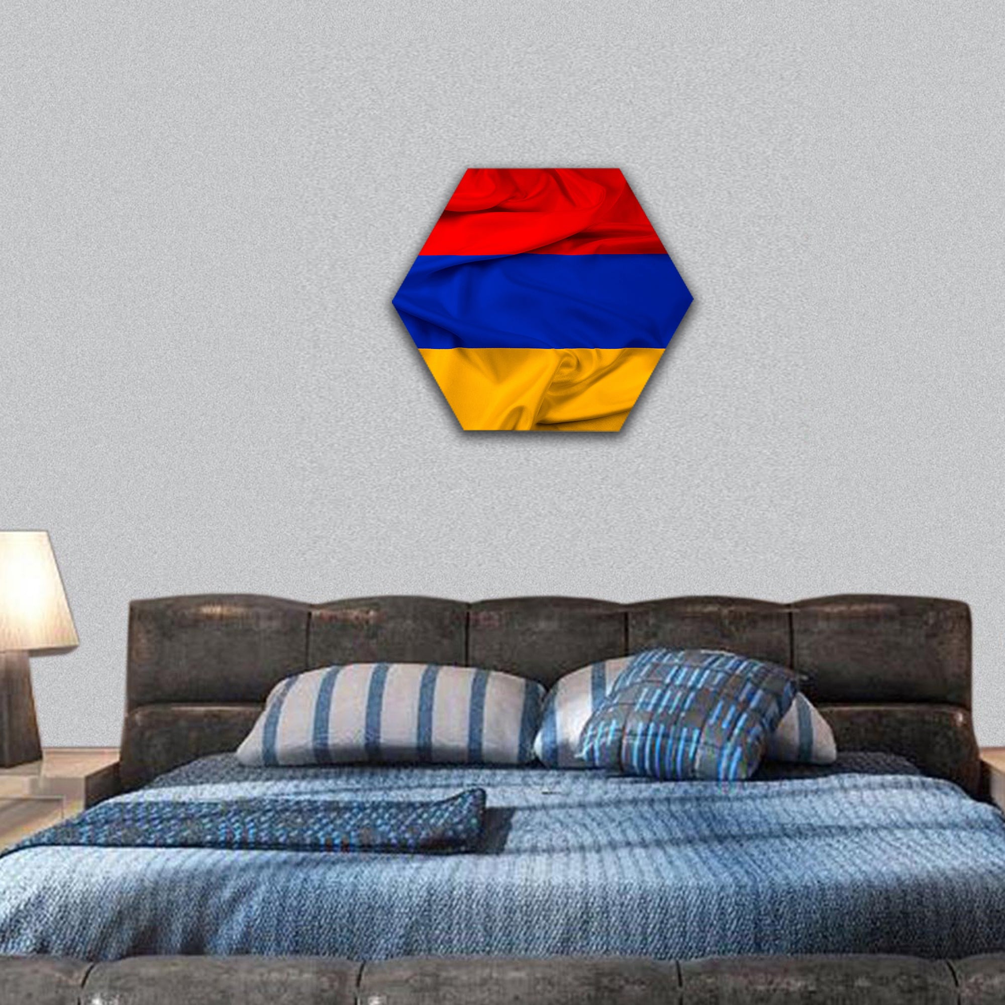 Armenia Flag hexagonal canvas wall art