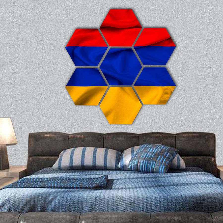 Armenia Flag hexagonal canvas wall art